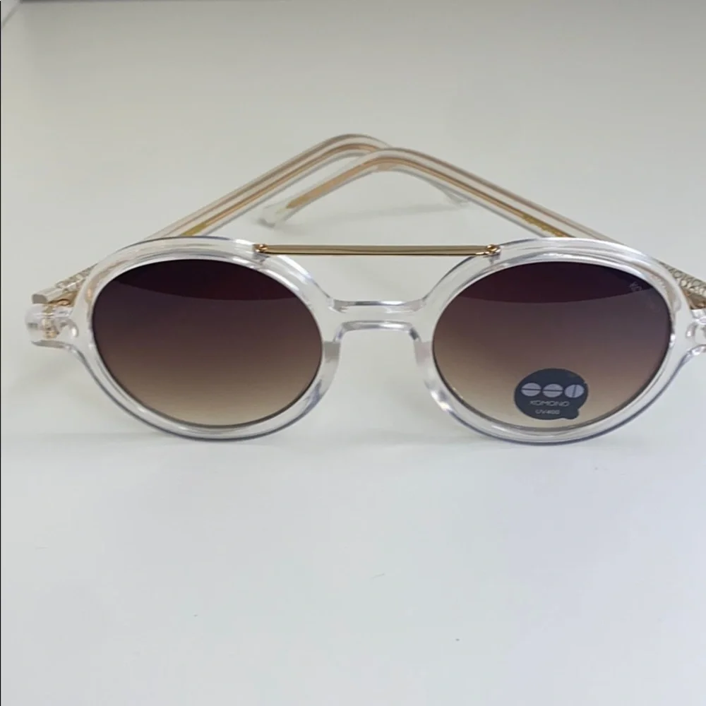 Komono Sunglasses NEW Vivien Clear round frame gold